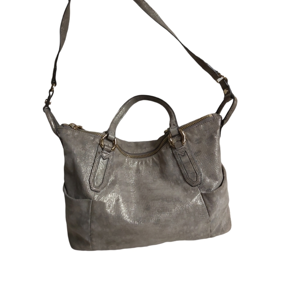 Aimee Kestenberg Leather Silver Purse - Crossbody and Handbag
